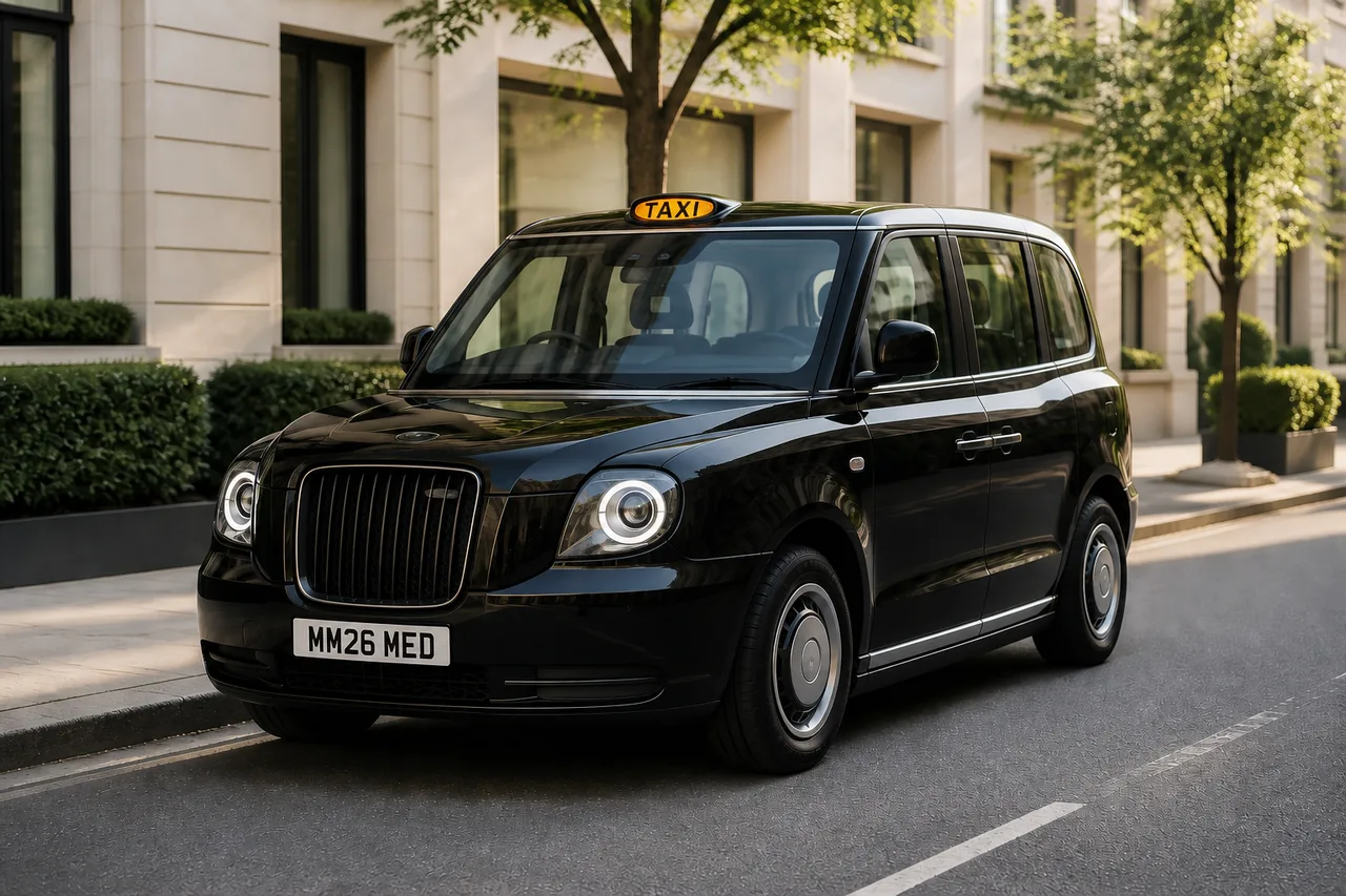 Black London taxi for taxi and private-hire medicals